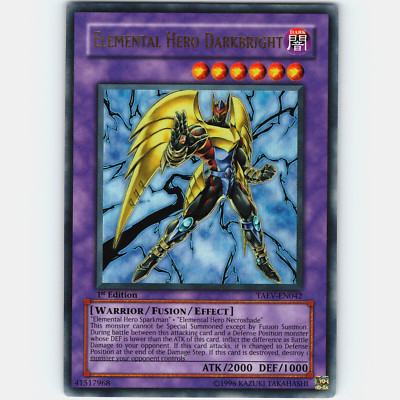 Yugioh Elemental Hero Darkbright TAEV-EN042 1st Edition Ultra Rare Holo - NM-image