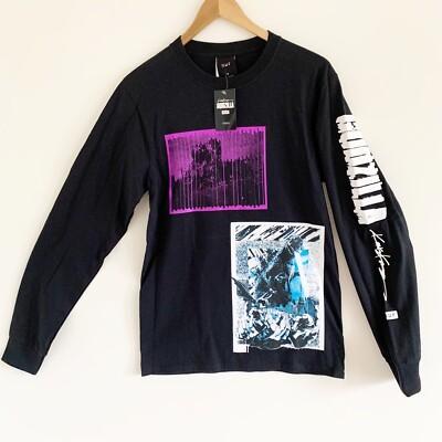HUF GODZILLA ENRAGED Black LONG SLEEVE T-SHIRT Small-image
