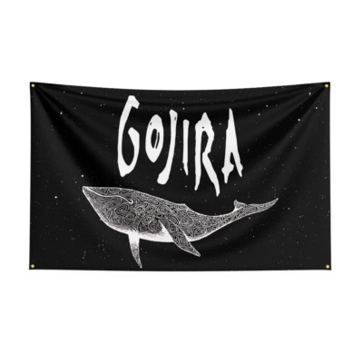 3x5 Ft Gojira Godzilla Heavy Metal Band Flag Banner Wall Art Tapestry + Grommets-image