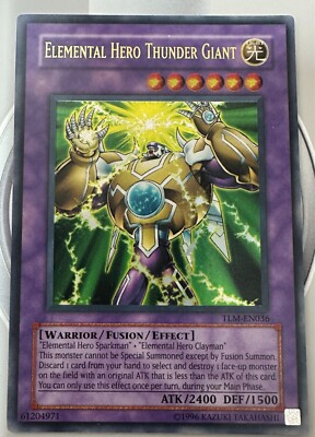 YU GI OH! CARD ELEMENTAL HERO THUNDER TLM-EN036 ULTRA RARE UNPLAYED-image