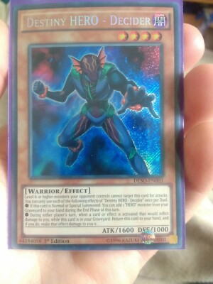 DESO-EN003 DESTINY HERO- DECIDER Secret Rare 1st Edition YuGiOh Card-image