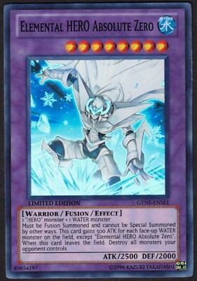 Yugioh Elemental HERO Absolute Zero GENF-ENSE1 Super Rare Limited - NM-image