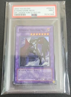 Yugioh Elemental Hero Dark Neos DP03-EN014 1st Edition PSA 9 Offers Welcome-image