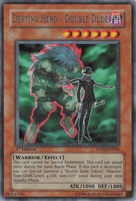 Yu-Gi-Oh! Destiny HERO - Double Dude DP05-EN005 Rare 1st Edition LP-image