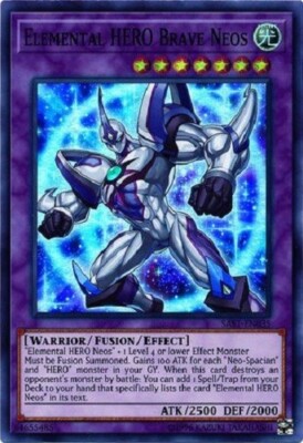 Yugioh - Elemental Hero Brave Neos - Super Rare NM - Free Holo Card-image