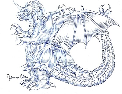 ARCH ENEMY OF GODZILLA  ORIGINAL COMIC ART PENCIL SKETCH-image