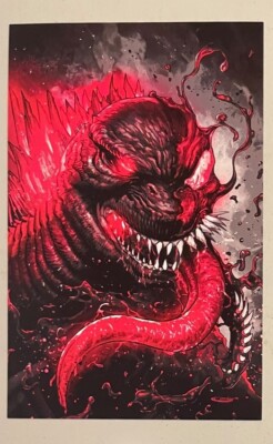 Faro's Lounge Venomizwd Godzilla Art by Sajad Shah Blood Red GIVEAWAY EXCLUSIVE-image