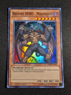 Yugioh - Destiny HERO - Malicious DESO-EN010 1st Edition SUper Rare NM-image
