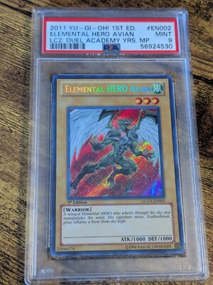 Yugioh Elemental HERO Avian LCGX-EN002 Secret Rare 1st Ed NM 2011 PSA 9 MINT-image