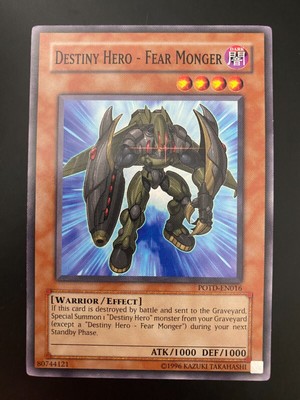 Yugioh Destiny Hero - Fear Monger POTD-EN016 Common Unlimited Edition NM/MINT-image