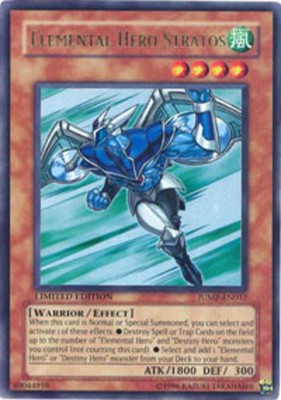 Moderate Play x 1 Elemental Hero Stratos - JUMP-EN012 - Ultra Rare - Limited Edi-image