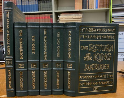 1984 Easton Press - Fellowship of the Ring Tril., Silmarillion, Hobbit, & Atlas-image