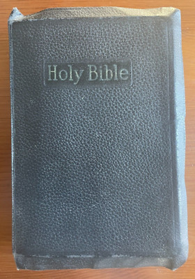 Holman Pronouncing Edition Holy Bible KJV Maps Helps Black Leather Antique VGUC-image
