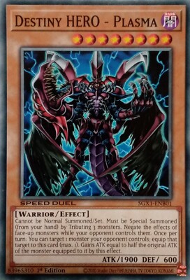 SGX1-ENB01 DESTINY HERO - PLASMA COMMON 1ST EDITION YuGiOh CARD-image