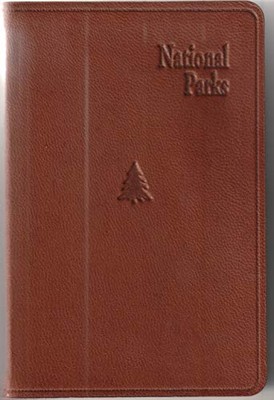 National Parks Color Maps and Visit Record (Leather Bound)-image