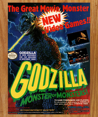 Nintendo Godzilla Monsters TOHO NES - Video Game Print Ads Poster Art 1990-image