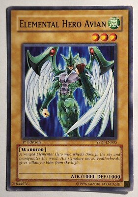 Yugioh Elemental Hero Avian YSDJ-EN005 Common 1st Edition -image
