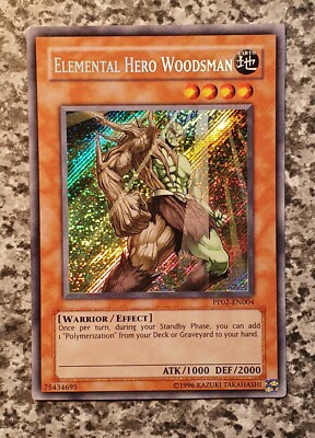 Yugioh Elemental Hero Woodsman PP02-EN004 Secret Rare 2008 NM-image