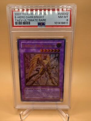 YuGiOh Elemental Hero Darkbright TAEV-EN042 1st Edition PSA 8 NM-MT-image