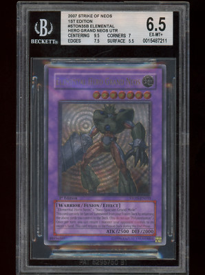 BGS 6.5 - Elemental Hero Grand Neos STON-EN035 1st Edition Ultimate Rare YuGiOh-image