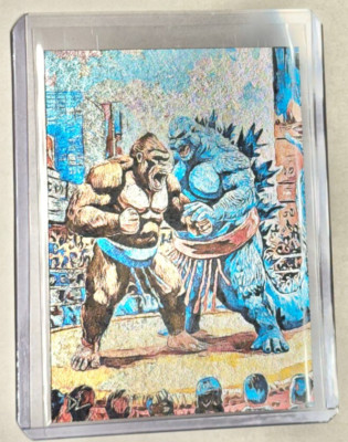 King Kong Vs. Godzilla Platinum Artist Signed “God Vs. King” Trading Card 1/1-image