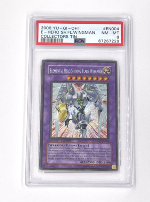 2006 YuGiOh Elemental Hero Shining Flare Wingman CT03-EN004 Collectors Tin PSA 8-image