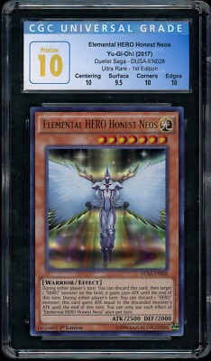 2017 Yu-Gi-Oh! 1st Edition DUSA-EN028 Elemental HERO Honest Neos CGC 10 PRISTINE-image
