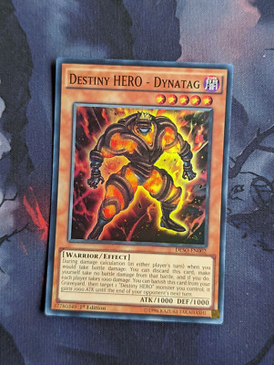 Yugioh 1st NM Destiny Hero - Dynatag DESO-EN002 Super Rare - LP-image