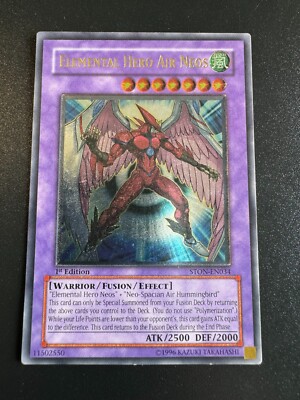 YUGIOH ELEMENTAL HERO AIR NEOS ULTIMATE RARE 1ST GOOD STON-EN034 GX JADEN RETRO-image