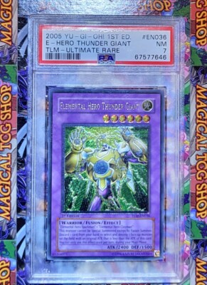 Yugioh Elemental Hero Thunder Giant TLM-EN036 1st Edition Ultimate Rare PSA NM-image