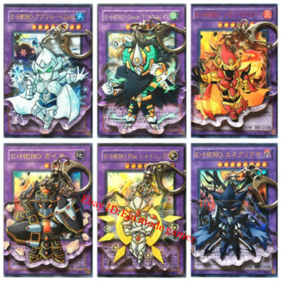 Yu-Gi-Oh! Ｅ・HERO Acrylic Keychain Anime Collection Decor Pendant Gift Toys Prop-image