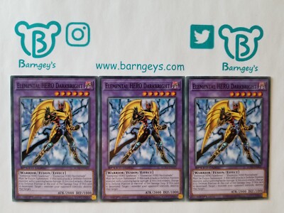 3 Elemental HERO Darkbright,PLAYSET,SGX1,1st Ed,Common,Yugioh,Barngey,Singles-image