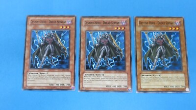 3x  DESTINY HERO DREAD SERVANT UNLIMITED  LODT-EN004 COMMON YUGIOH NM / UNPLAYED-image