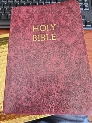 New American Bible NAB Fireside Study Edition Catholic Red Black Vintage 1991-image