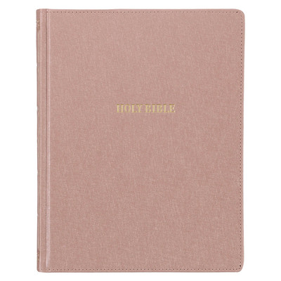 KJV Large Print Note-taking Bible, Faux Leather Hardcover w/Ribbons, Mauve-image