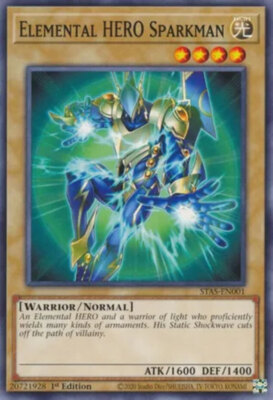 Yugioh! Elemental HERO Sparkman - STAS-EN001 - Common - 1st Edition Near Mint, E-image
