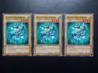 Yugioh - Elemental Hero Sparkman TLM-EN004 Common 1st Edition Playset x3-image