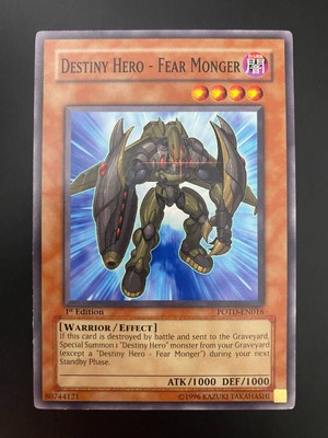 Yugioh Destiny Hero - Fear Monger POTD-EN016 Common 1st Edition VLP/NM-image