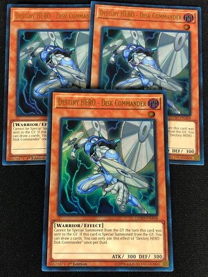 YUGIOH DESTINY HERO DISK COMMANDER LEHD-ENA08 1ST ULTRA X3 (NM)-image
