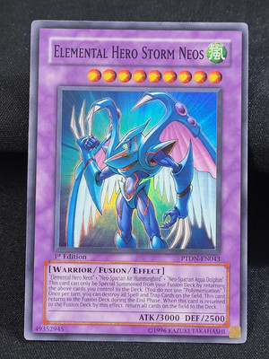YuGiOh TCG Elemental Hero Storm Neos PTDN-EN043 Super Rare 1st Ed Near Mint-image