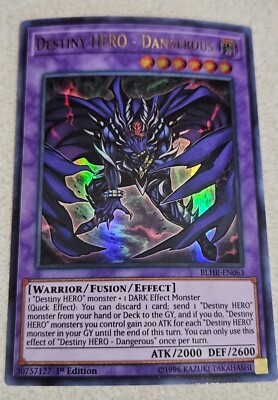 1x Yu-Gi-Oh! Destiny HERO - Dangerous - BLHR-EN063 - Ultra Rare - 1st Ed - NM-image