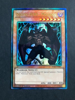 Yugioh Destiny HERO - Malicious RA03-EN001 Prismatic Ultimate Rare 1st Ed NM-image