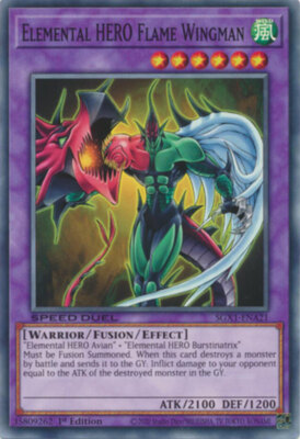 Yugioh! Elemental HERO Flame Wingman - SGX1-ENA21 - Common - 1st Edition Near Mi-image