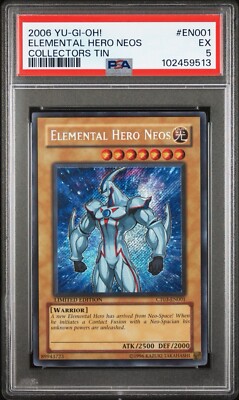 2006 YuGiOh Elemental Hero Neos CT03-EN001 Collectors Tin Limited Edition PSA 5-image