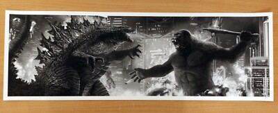 Bottleneck gallery Kong vs Godzilla Pablo Olivera Black and White variant mondo-image
