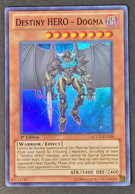 Yugioh TCG - Destiny Hero Dogma - LCGX-EN128 - NM - Super Rare - 1st Ed. - 2011-image