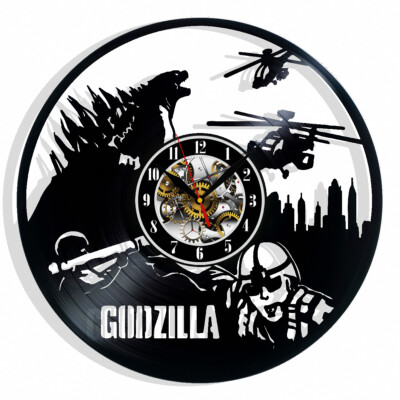 Godzilla Vinyl  Wall Clock Gift Christmas Birthday Holiday Art Home Decor Design-image