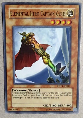 Elemental Hero Captain Gold -UR- Yu-Gi-Oh! - FOTB-EN014 - Unlim. -LP- Free Ship-image