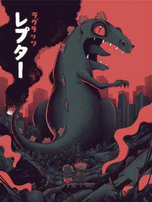 WonderCon 2024 Rugrats Godzilla Reptar Poster Screen Print Art 18x24 Mondo-image