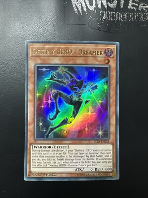 YUGIOH DESTINY HERO DREAMER ULTRA RARE BLLR-EN024 1ST EDITION-image